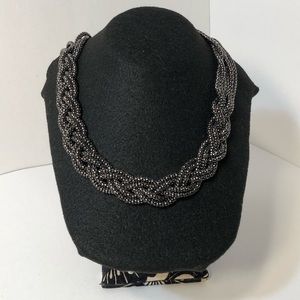 Charcoal silver grey necklace